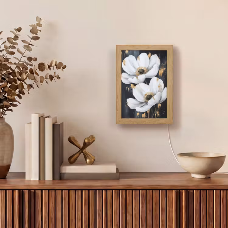 Tafellamp - Bloemen - Wit - Abstract — 4