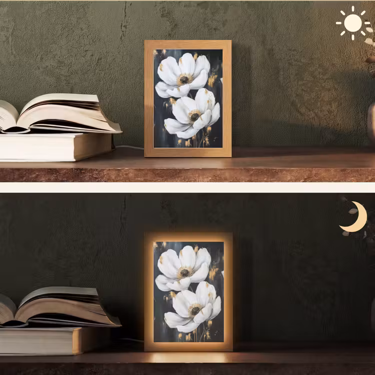 Tafellamp - Bloemen - Wit - Abstract — 5