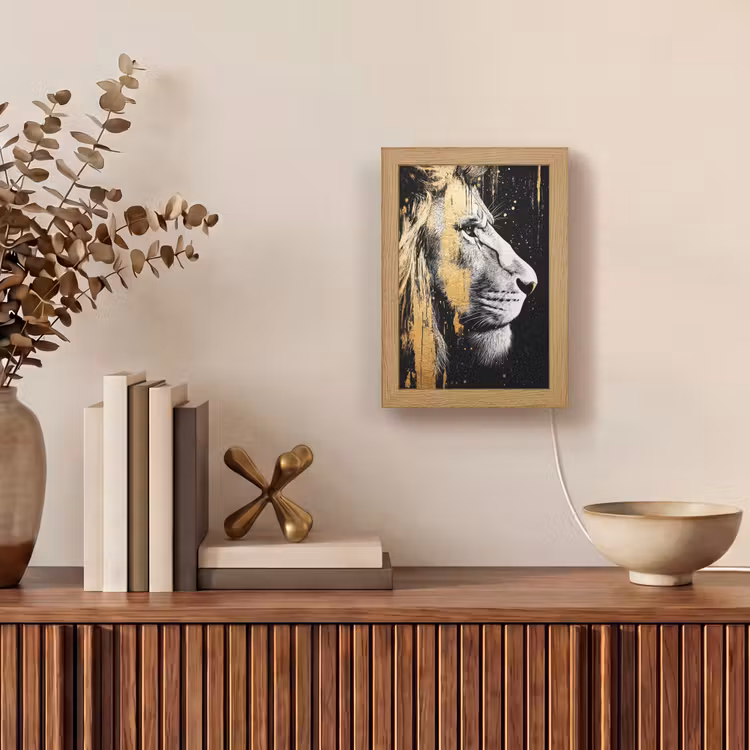Tafellamp - Portret - Leeuw - Abstract - Goud — 4