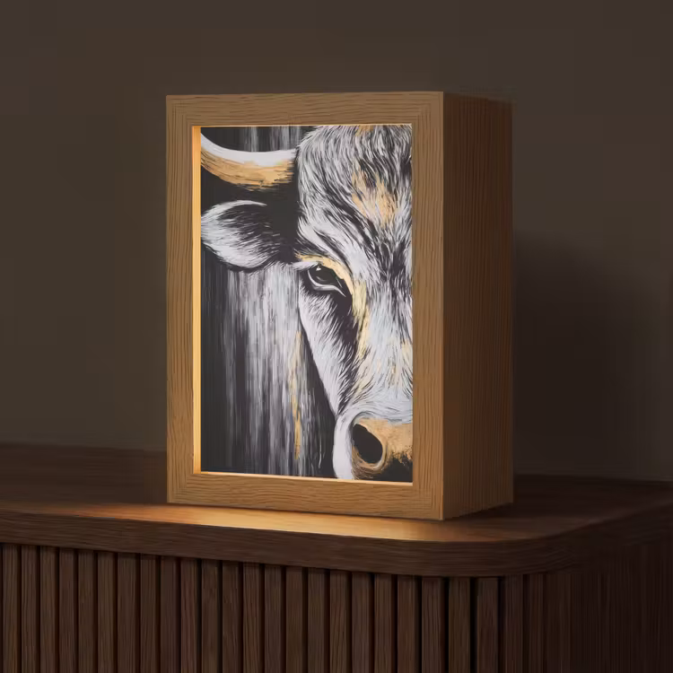 Tafellamp - Stier - Hoorns - Snuit - Goud — 1