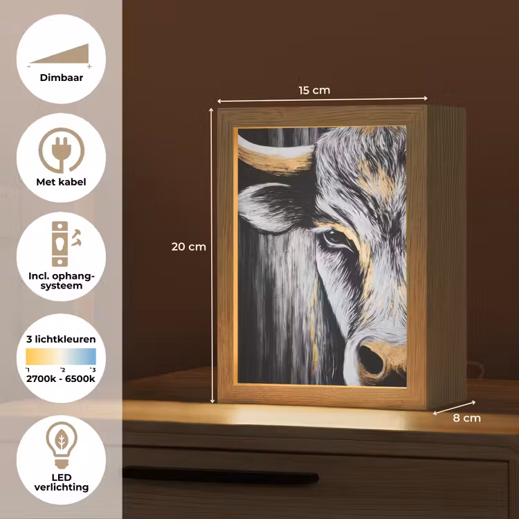 Tafellamp - Stier - Hoorns - Snuit - Goud — 7