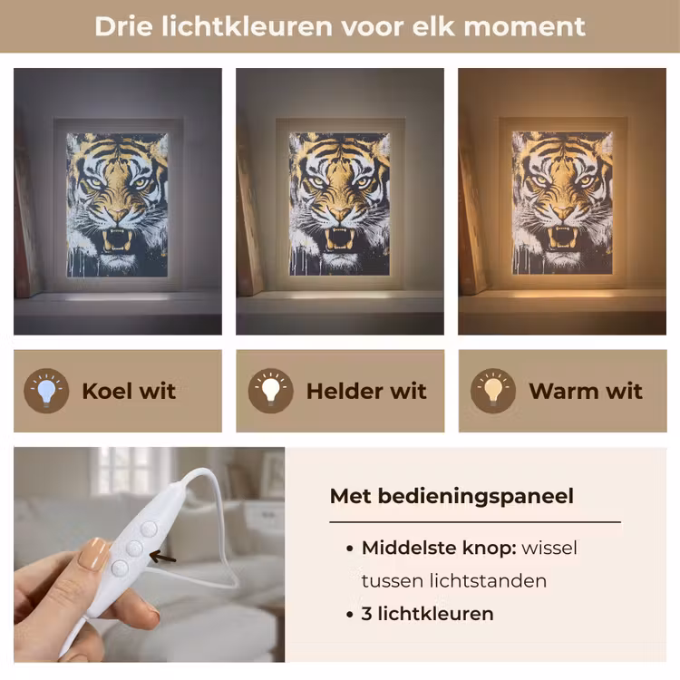 Tafellamp - Tijger - Verfspatten - Goud — 6