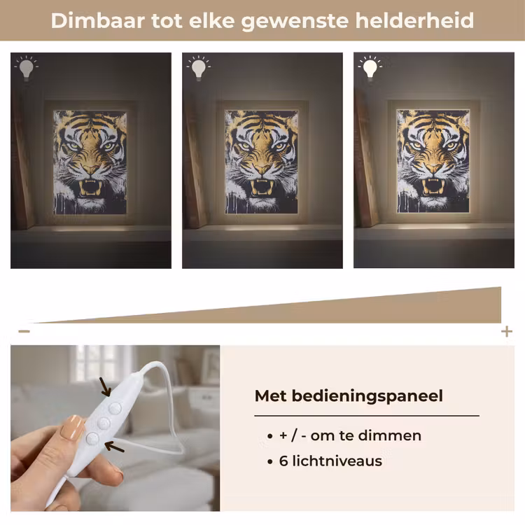 Tafellamp - Tijger - Verfspatten - Goud — 8