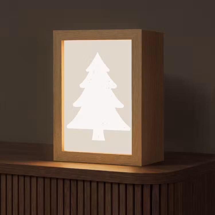 Tafellamp - Japandi - Kerstboom - Beige - Kerstversiering
