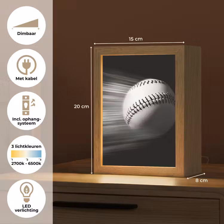 Tafellamp - Honkbal - Wit - Vliegt — 7
