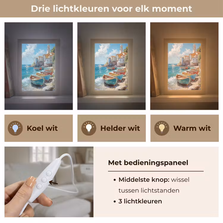 Tafellamp - Boten - Rotsen - Zee - Zon — 6