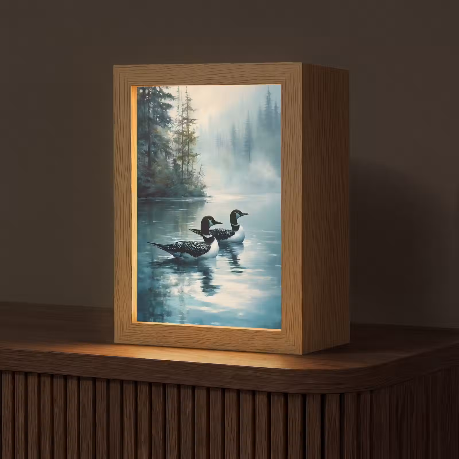 Tafellamp - Bos - Water - Eenden - Mistig — 1