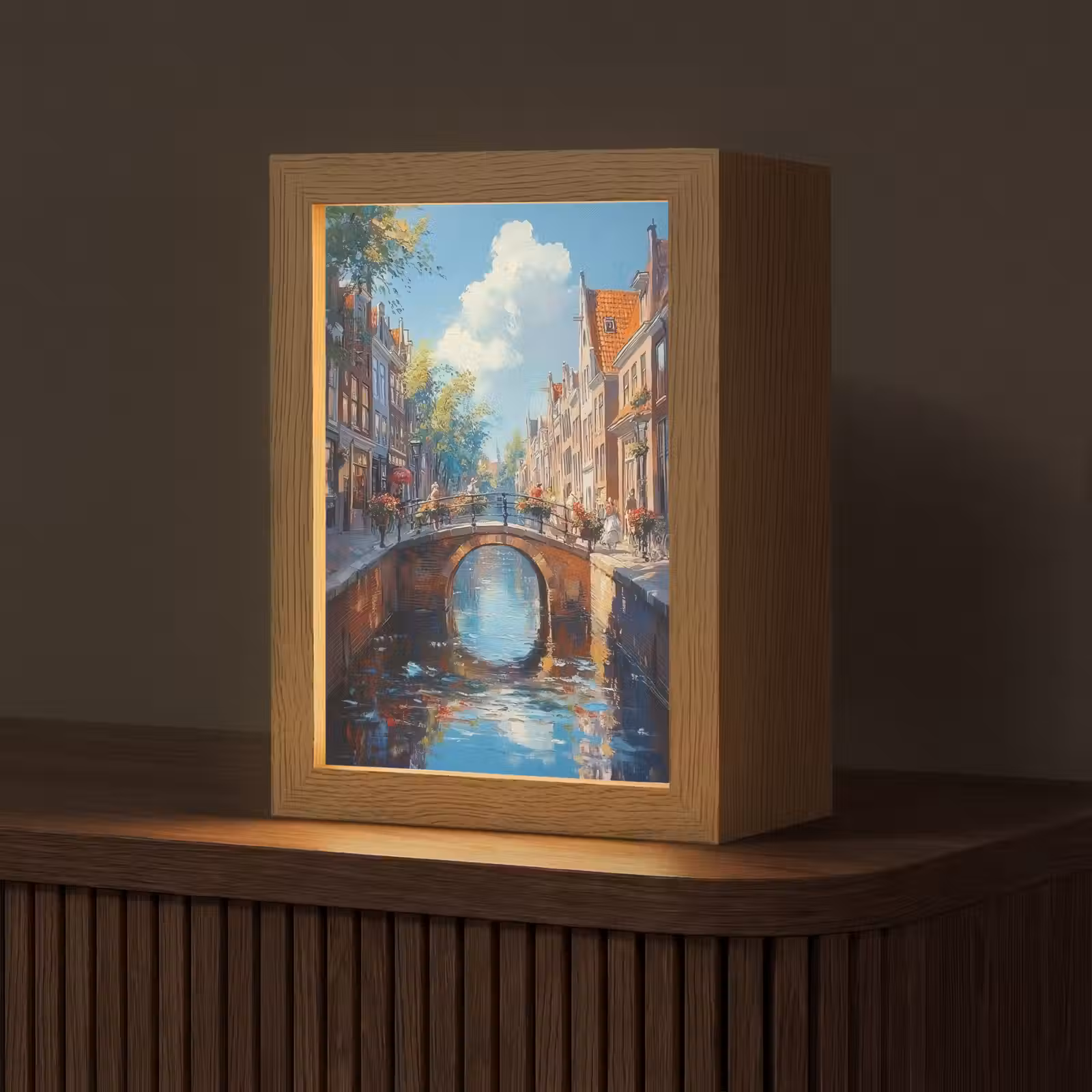 Tafellamp - Stad - Gracht - Zon - Fietsen — 1