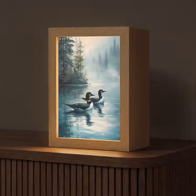 Tafellamp - Bos - Water - Eenden - Mistig — 1