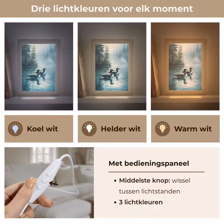 Tafellamp - Bos - Water - Eenden - Mistig — 6