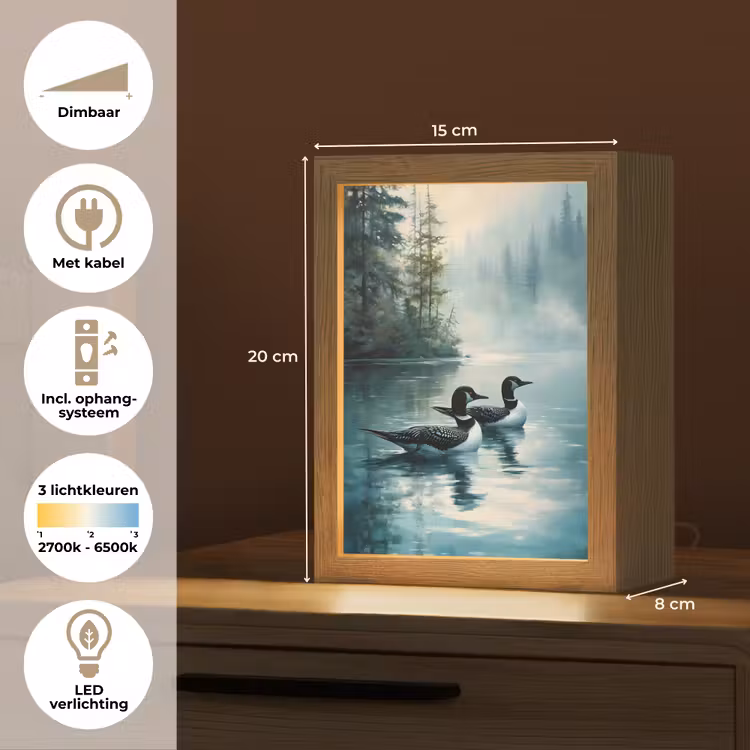 Tafellamp - Bos - Water - Eenden - Mistig — 7