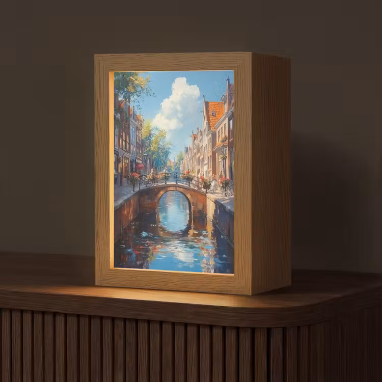 Tafellamp - Stad - Gracht - Zon - Fietsen — 1