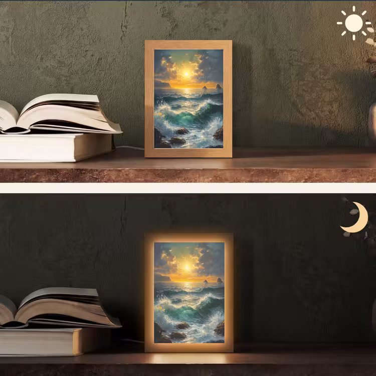 Tafellamp - Zee - Zon - Golven - Rotsen — 5