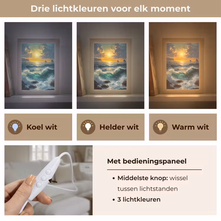 Tafellamp - Zee - Zon - Golven - Rotsen — 6