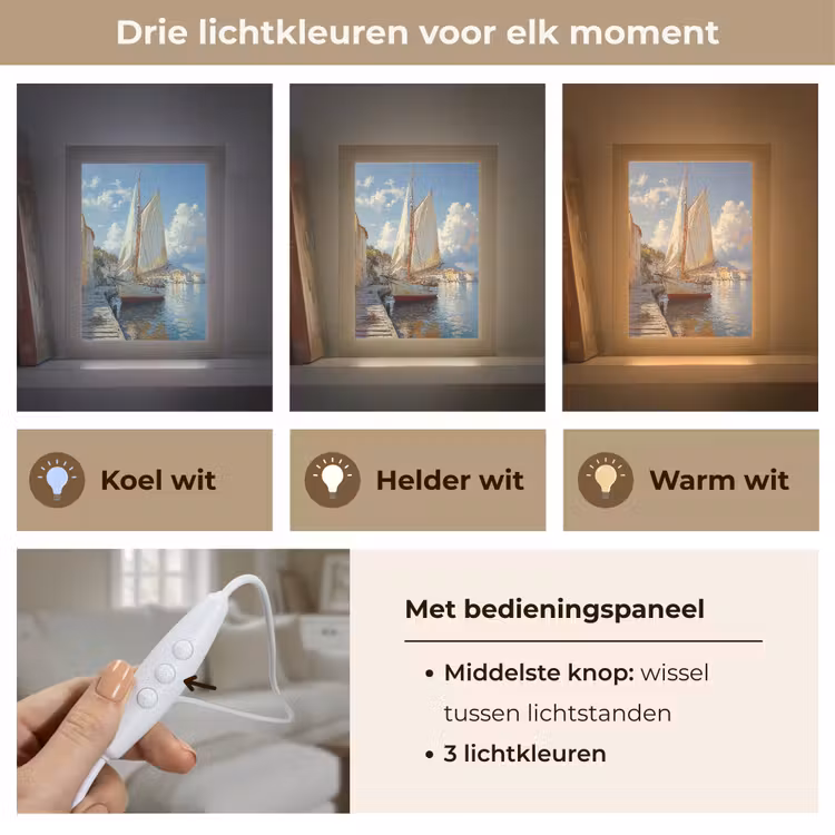 Tafellamp - Zeilschip - Huizen - Kade - Zee — 6