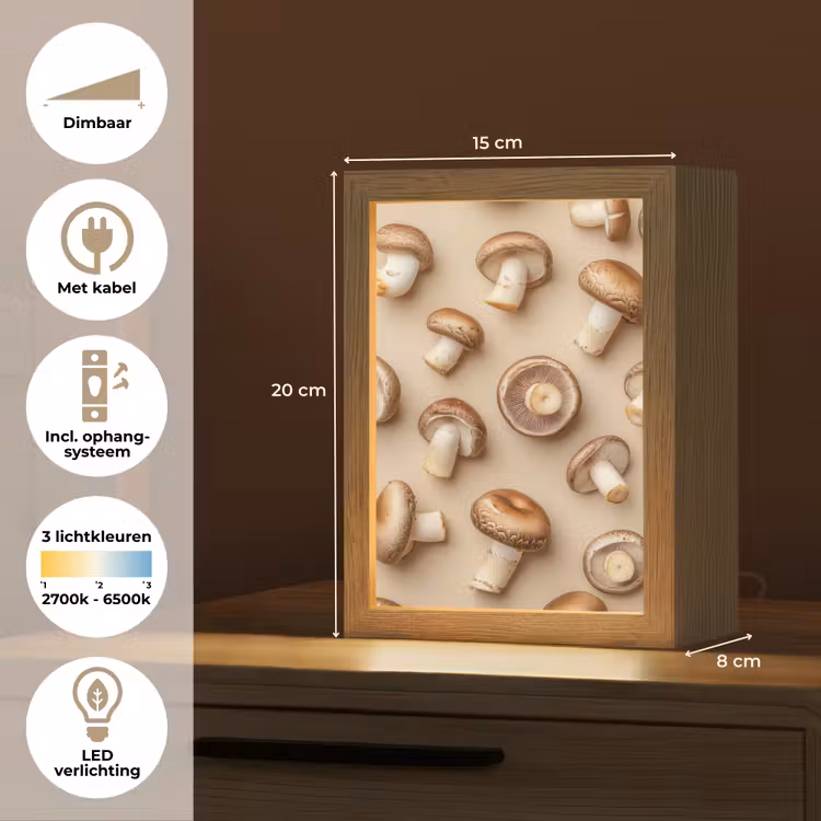 Tafellamp - Kastanje Champignons - Beige — 7