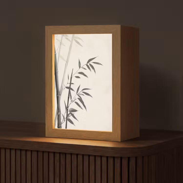 Tafellamp - Japandi - Bamboe - Beige — 1