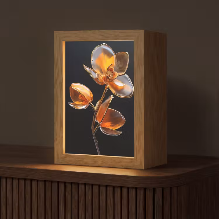 Tafellamp - Bloem - Orchidee - Oranje — 1