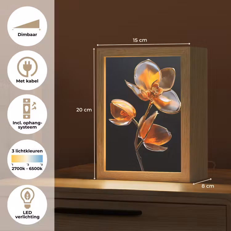 Tafellamp - Bloem - Orchidee - Oranje — 7
