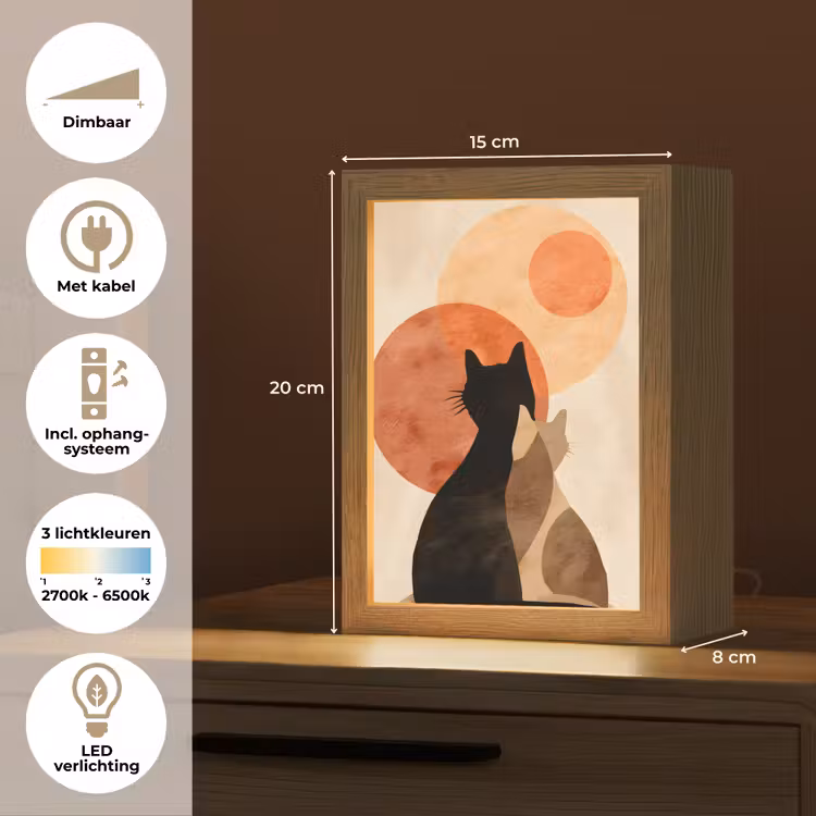 Tafellamp - Katten - Zwart - Abstract - Cirkels — 7