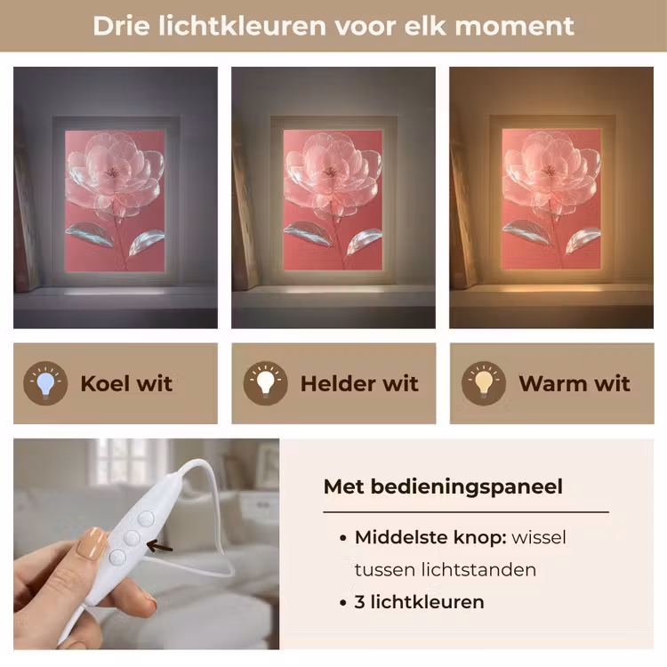 Tafellamp - Sierlijk - Bloem - Roze - Glazen — 6