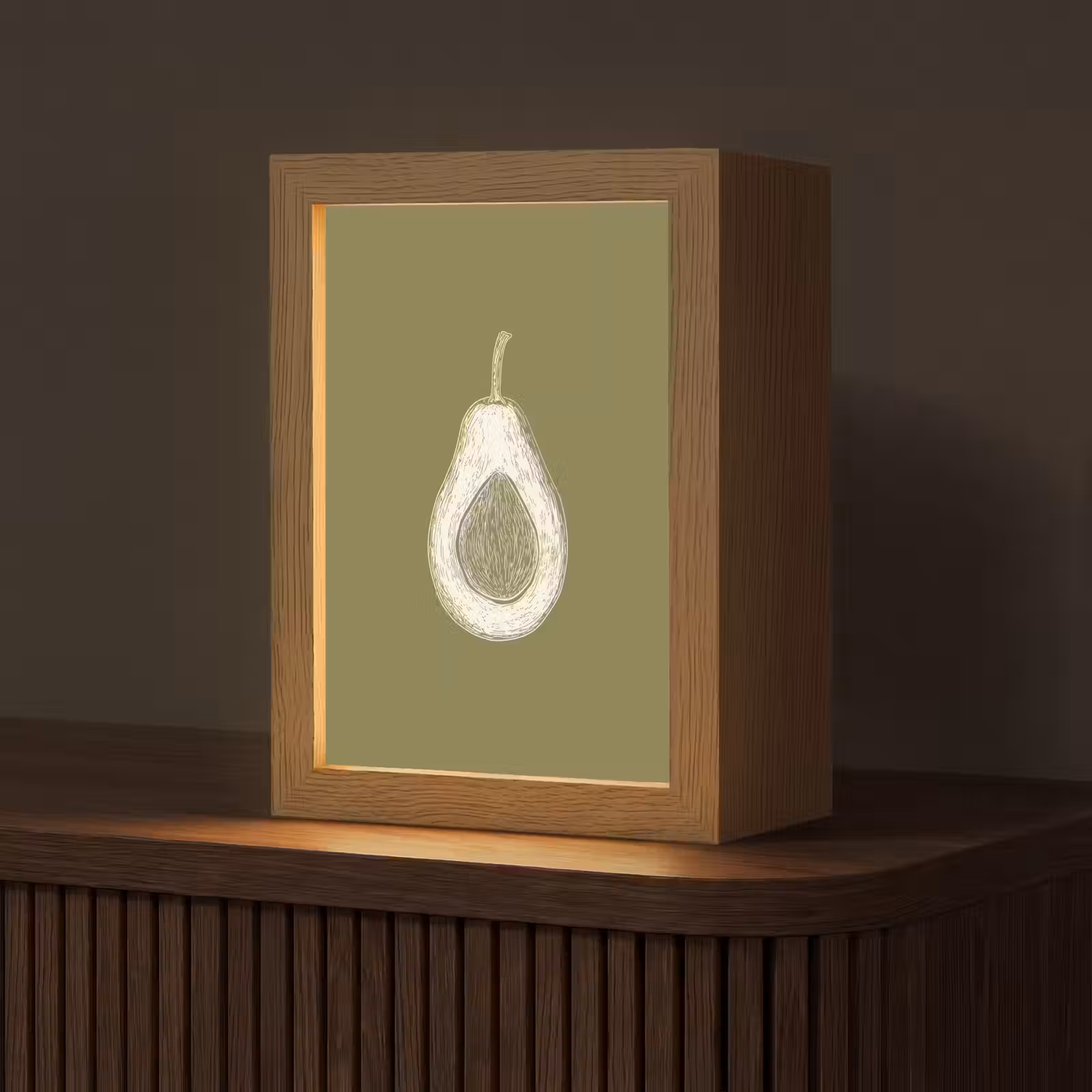 Tafellamp - Avocado - Minimalistisch - Illustratie - Groen — 1