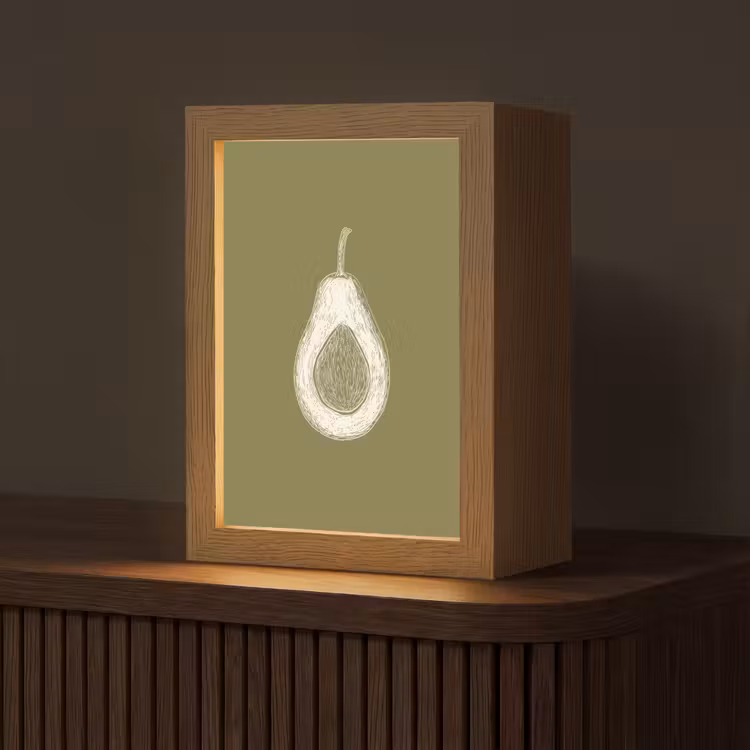 Tafellamp - Avocado - Minimalistisch - Illustratie - Groen — 1