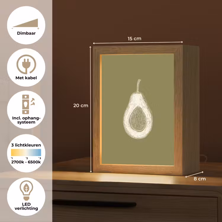 Tafellamp - Avocado - Minimalistisch - Illustratie - Groen — 7