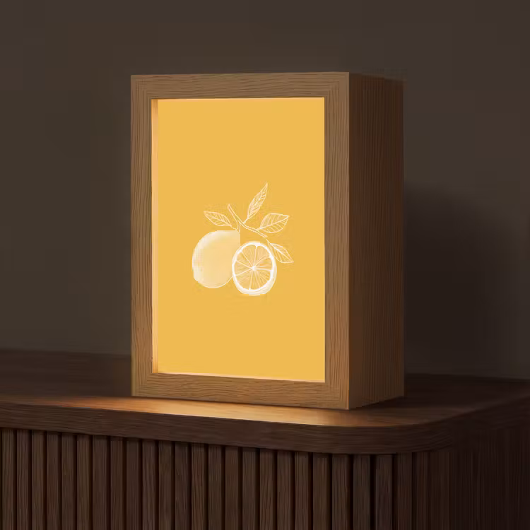 Tafellamp - Citroenen - Illustratie - Minimalistisch - Geel — 1