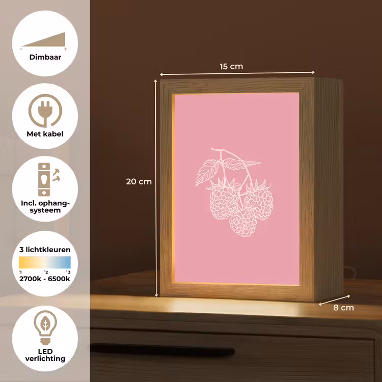 Tafellamp - Frambozen - Steel - Getekend - Roze — 7