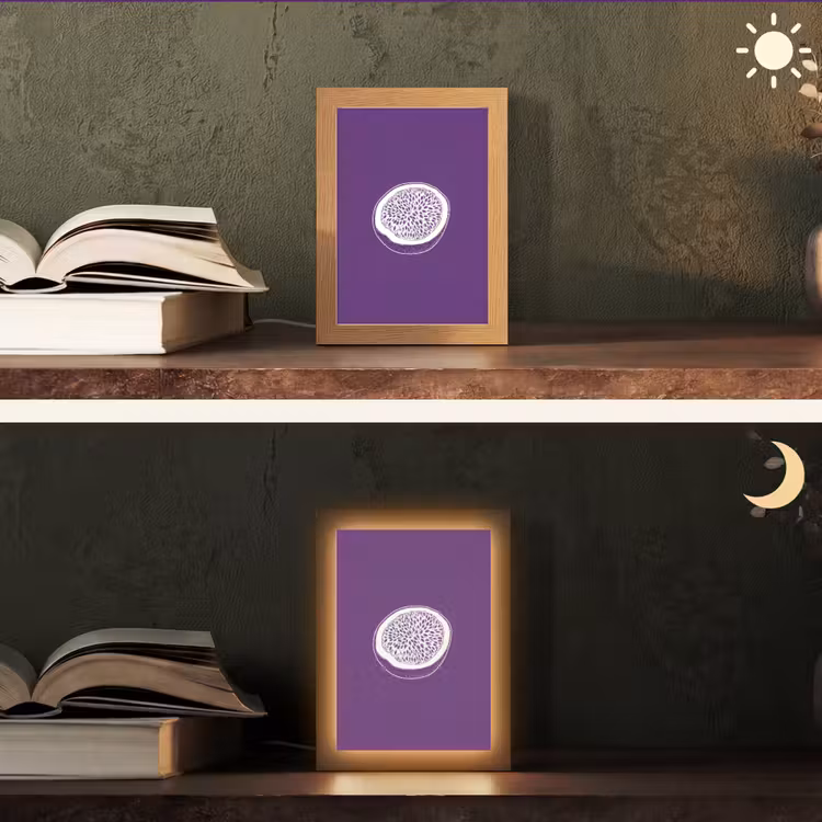 Tafellamp - Passievrucht - Zaadjes - Paars - Minimalistisch — 5