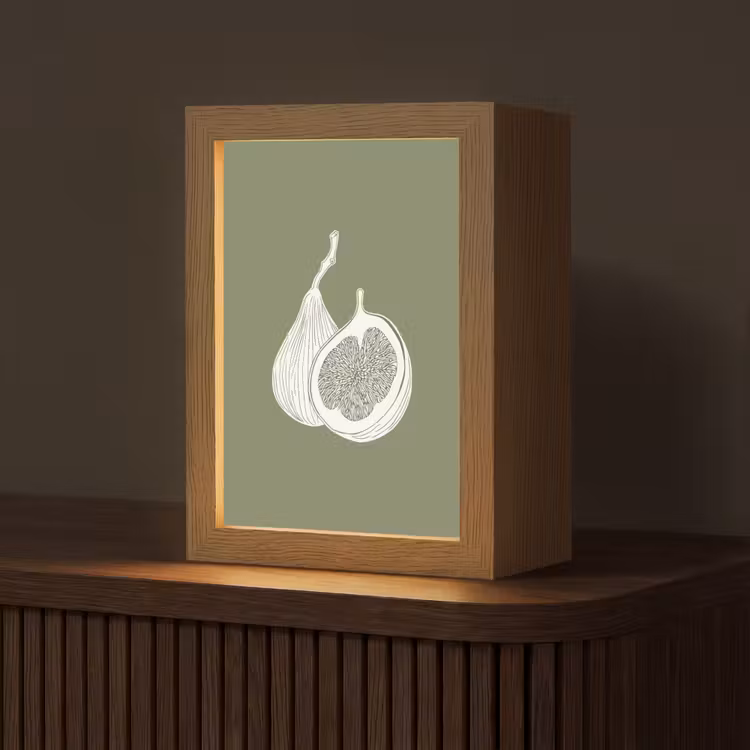 Tafellamp - Vijgen - Minimalistisch - Getekend - Mosgroen — 1