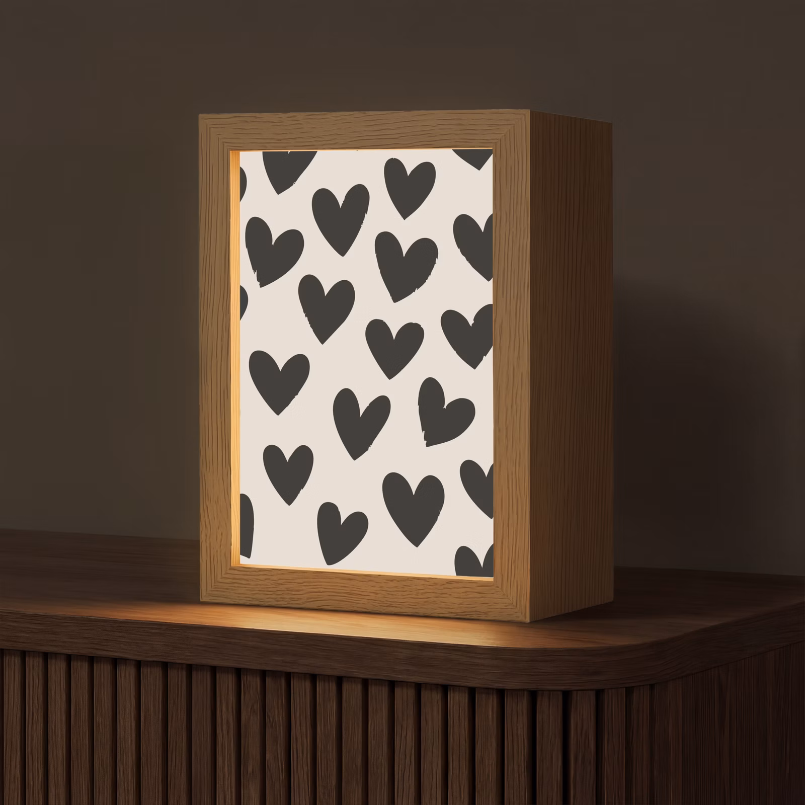Tafellamp - Hartjes - Zwart - Beige — 1