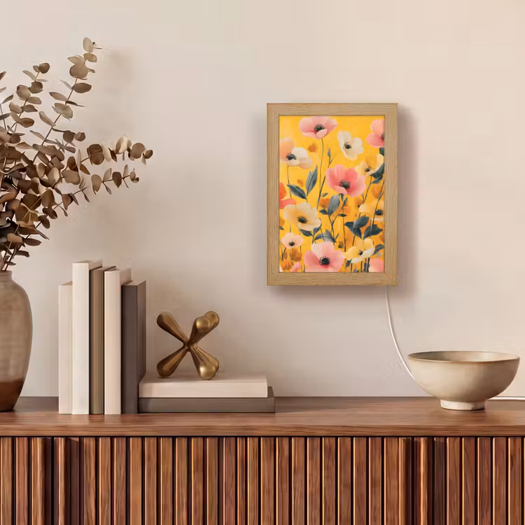 Tafellamp - Bloemen - Veld - Geel — 4