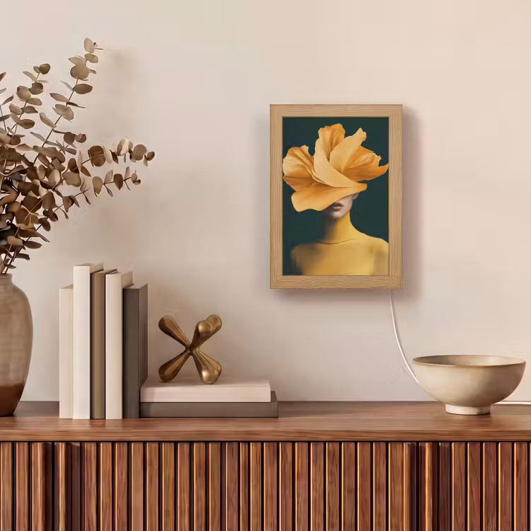Tafellamp - Vrouw - Hoed - Geel — 4