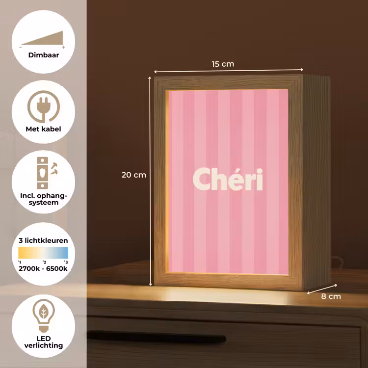 Tafellamp - Gestreept - Roze - Chéri — 7