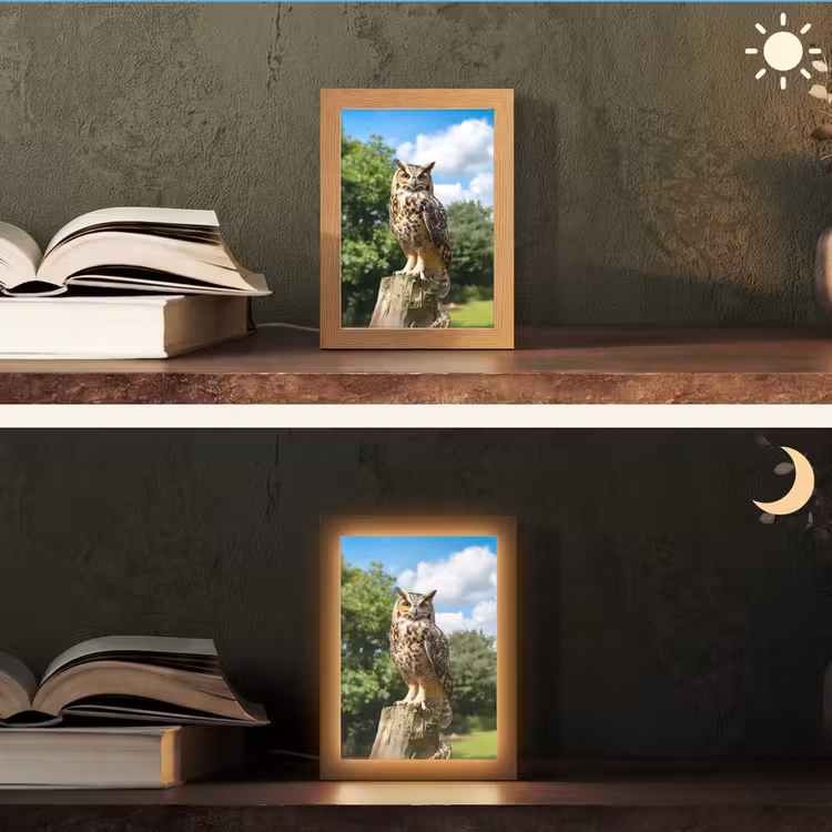 Tafellamp - Uil - Boomstronk - Bos - Lucht — 5