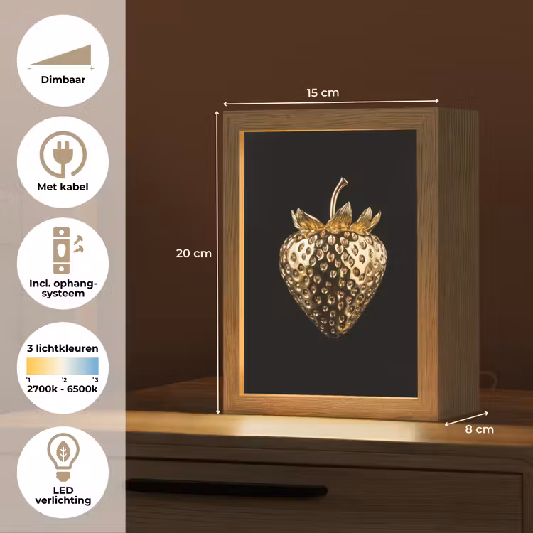Tafellamp - Aardbei - Goud - Zwart - Chrome — 7