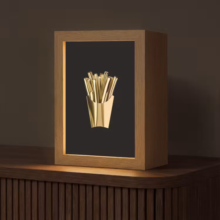 Tafellamp - Friet - Goud - Chrome - Eten — 1