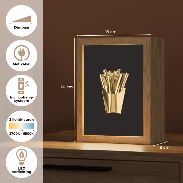 Tafellamp - Friet - Goud - Chrome - Eten — 7
