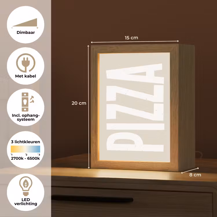Tafellamp - Pizza - Decoratie - Japandi - Wit — 7