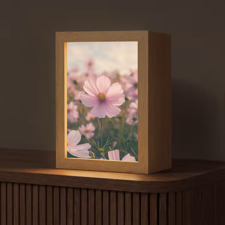 Tafellamp - Bloemen - Paars - Wazig — 1