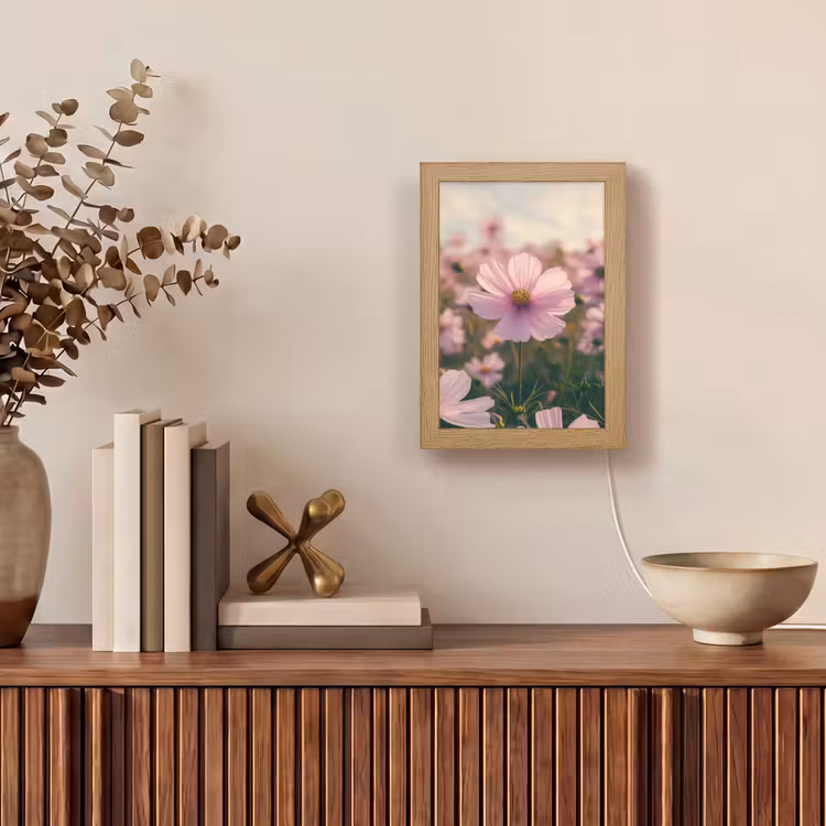 Tafellamp - Bloemen - Paars - Wazig — 4