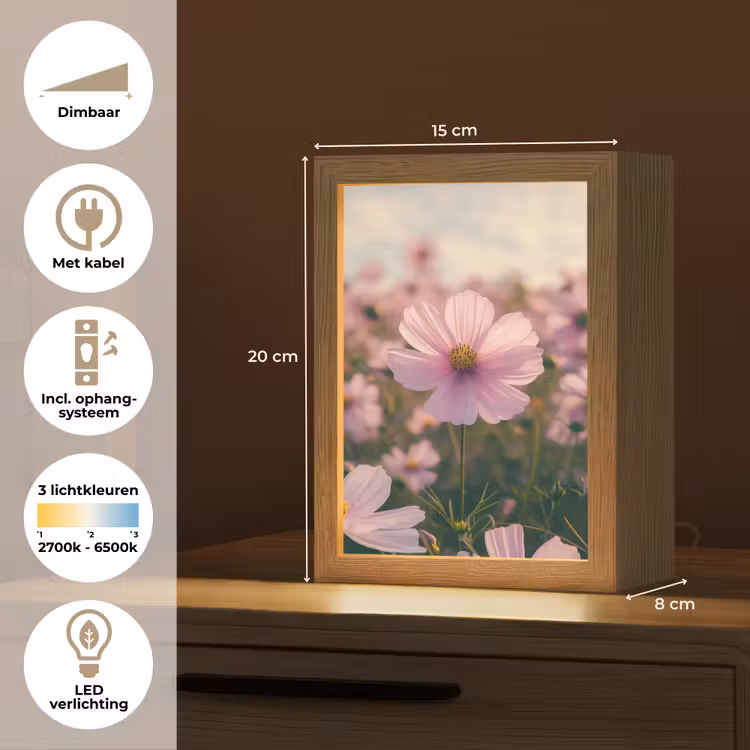 Tafellamp - Bloemen - Paars - Wazig — 7