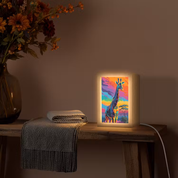 Tafellamp - Giraffe - Savanna - Lucht - Gekleurd — 3