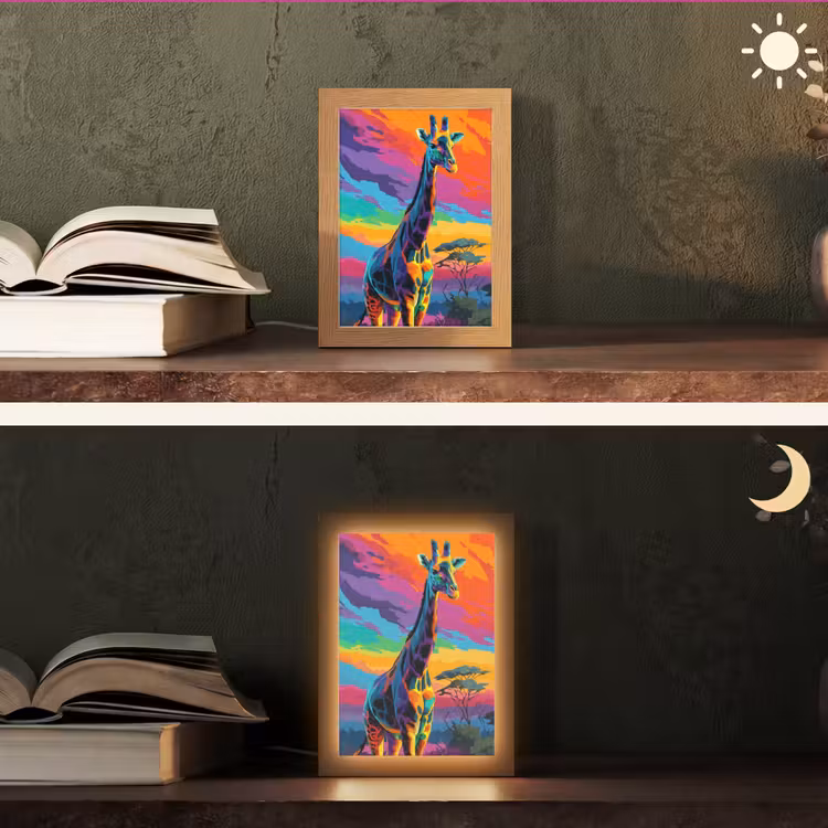 Tafellamp - Giraffe - Savanna - Lucht - Gekleurd — 5
