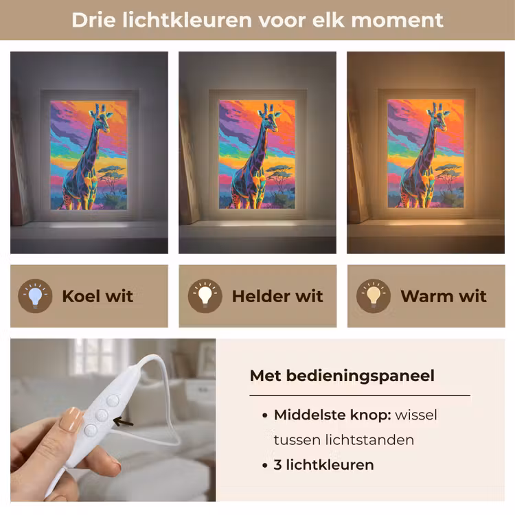Tafellamp - Giraffe - Savanna - Lucht - Gekleurd — 6