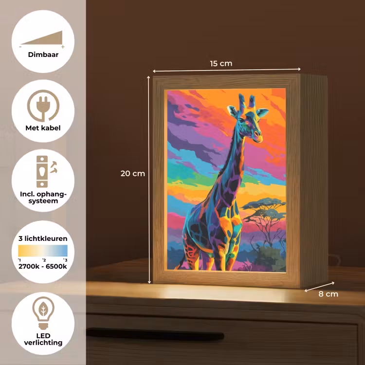Tafellamp - Giraffe - Savanna - Lucht - Gekleurd — 7