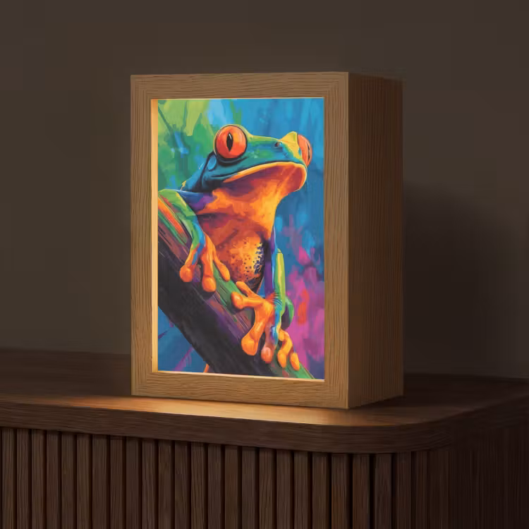 Tafellamp - Kikker - Felgekleurd - Tak - Regenboog — 1