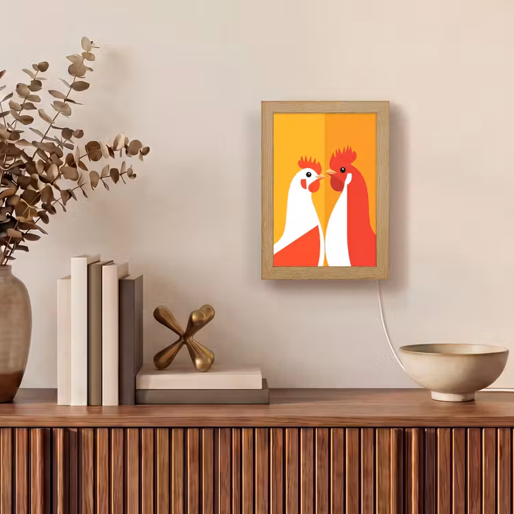 Tafellamp - Kippen - Oranje - Vlakken — 4
